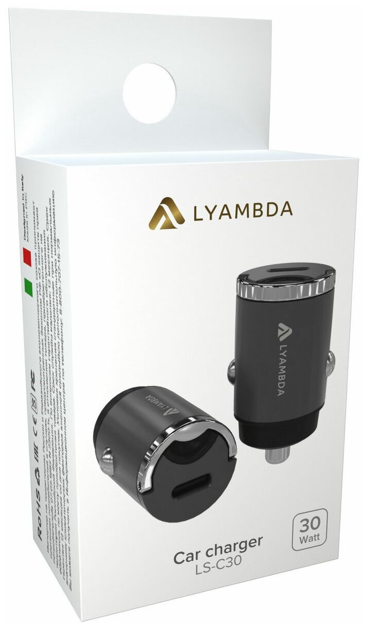 Автомобильное зарядное устройство Lyambda, USB type-C, 3A, черный Noname - фото №10
