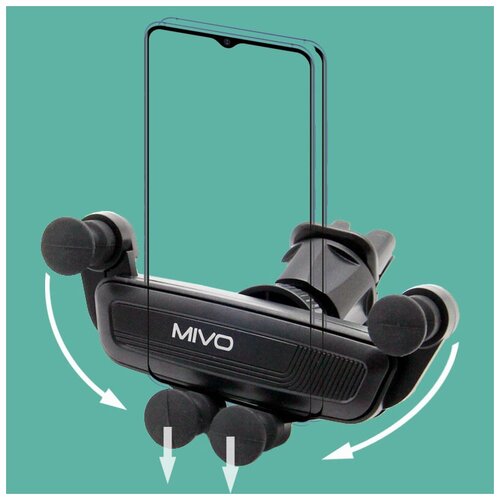 фото Авто-раздвижной гравитационный держатель для телефона mivo mz-08, 360 градусов, на воздуховод