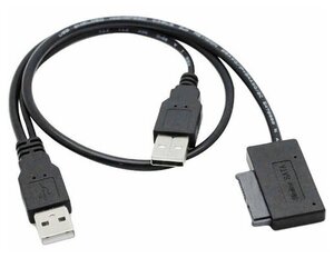 Адаптер USB2.0 SATA Orient UHD-300SL Slimline USB Am + USB доп-питание для оптических приводов ноутбука