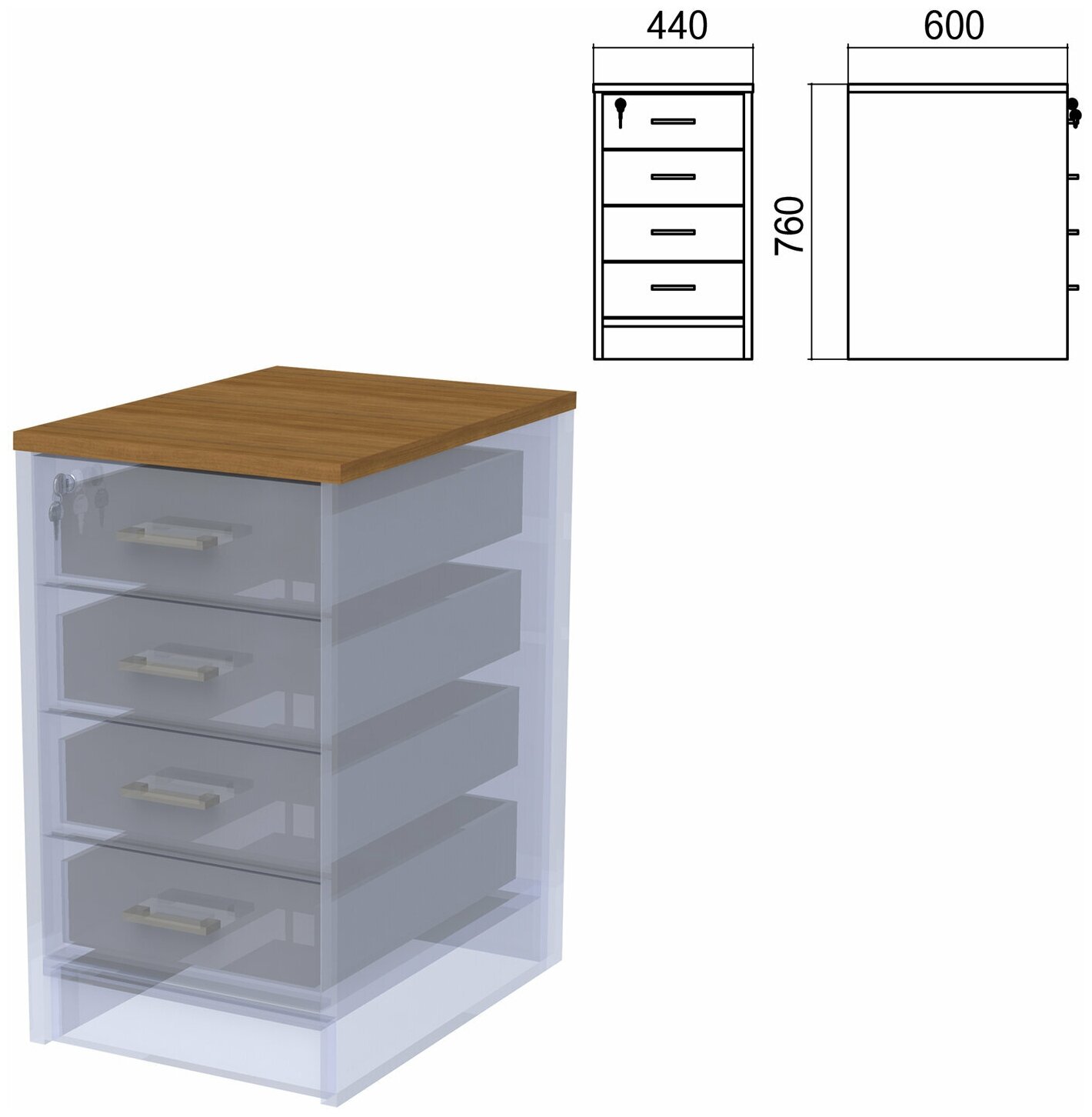 фото Мебель PT Арго Крышка А-707.60 к тумбе АТ-07 орех