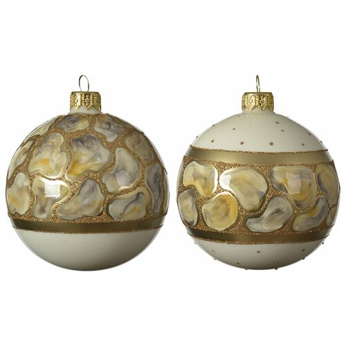 фото Kaemingk набор стеклянных шаров palazzo marble 8 см, 6 шт *