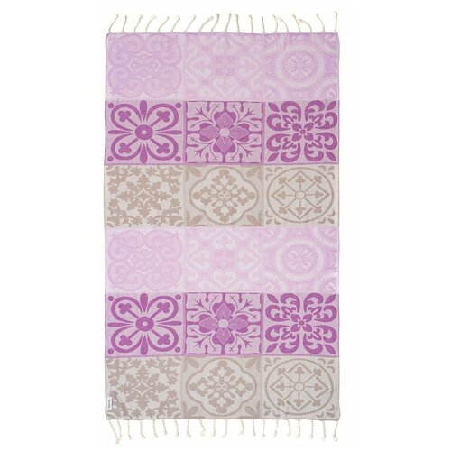 фото Полотенце пештемаль для пляжа, сауны, бани begonville cotton mosaic хлопок purple 100х180 begonville (турция)