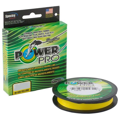 леска плетеная cormoran corastrong pe 8 braid 0 14 135м Плетеный шнур Power Pro PowerPro d=0.1 мм, 135 м, 5 кг, hi-vis yellow, 1 шт.