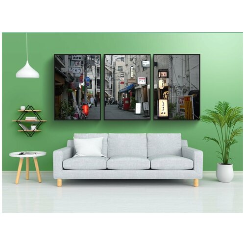 фото Набор модулных постеров для интерьера "япония, знак, дорога" 60x90 см. в тубусе, без рамки lotsprints