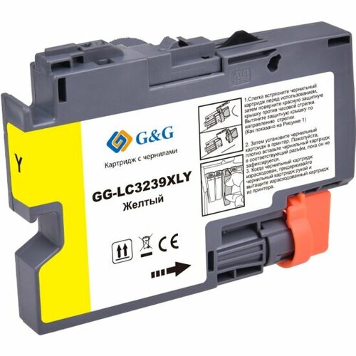 Струйный картридж G&g GG-LC3239XLY желтый (52мл) для Brother HL-J6000DW/J6100DW комплект 5 штук картридж струйный t2 ic b3239xl y жел для brother hl j6000dw mfc j5945dw