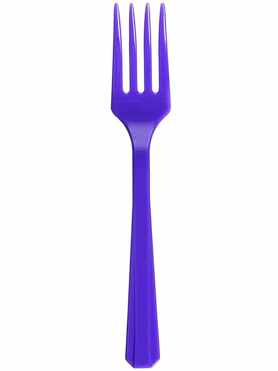 Прочные пластиковые вилки для праздника фиолетовые, 20 шт