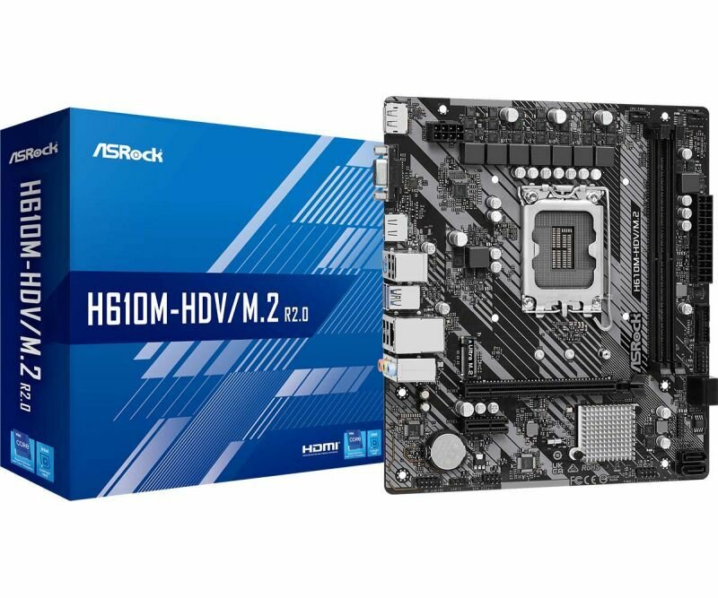 Материнская плата ASROCK H610M-HDV/M.2 R2.0 LGA1700 mATX