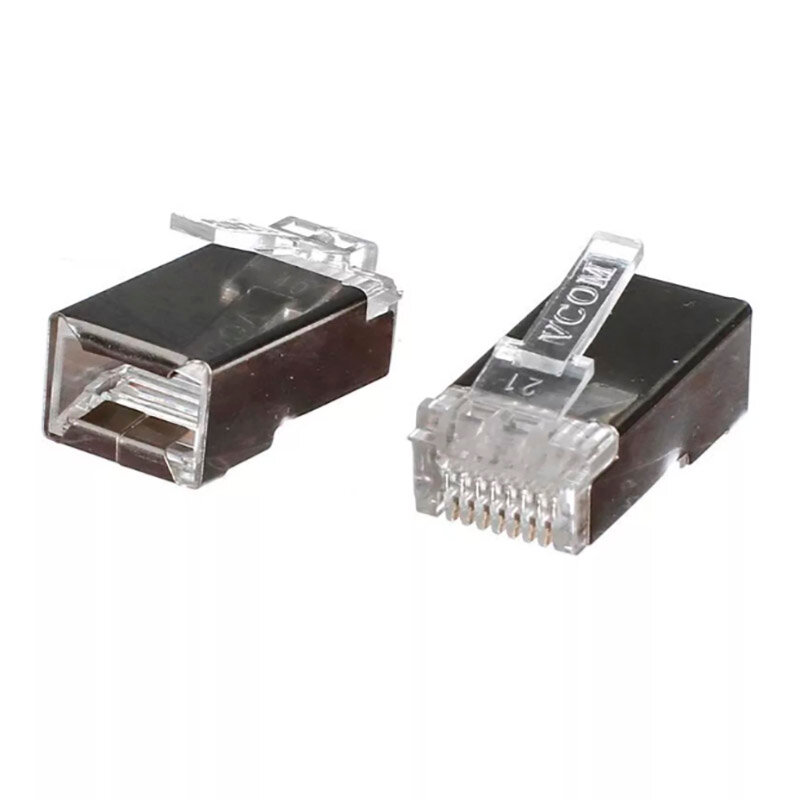 фото Vcom Коннектор Vcom VNA2230-1/20 Коннекторы RJ45 8P8C для FTP кабеля 5 кат. экранированные, VCOM (20шт)