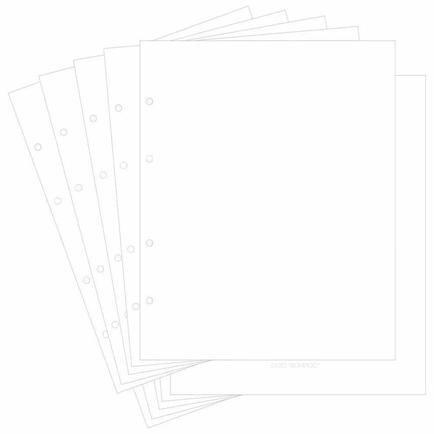 Разделительные листы стандарт в альбом Grande, белый. Упаковка (10 шт.). Альбоммонет