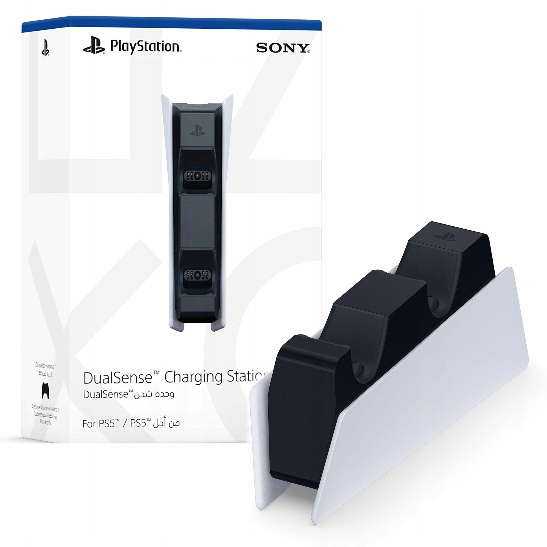Sony Зарядная станция DualSense на два геймпада для PS5 (CFI-ZDS1) белый/черный