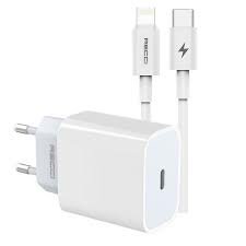 Сетевое зарядное устройство Recci Travel Charger USB-C (PD20W) + Кабель Type-C to Lightning 1 метр, Белый, RCK-16ECL