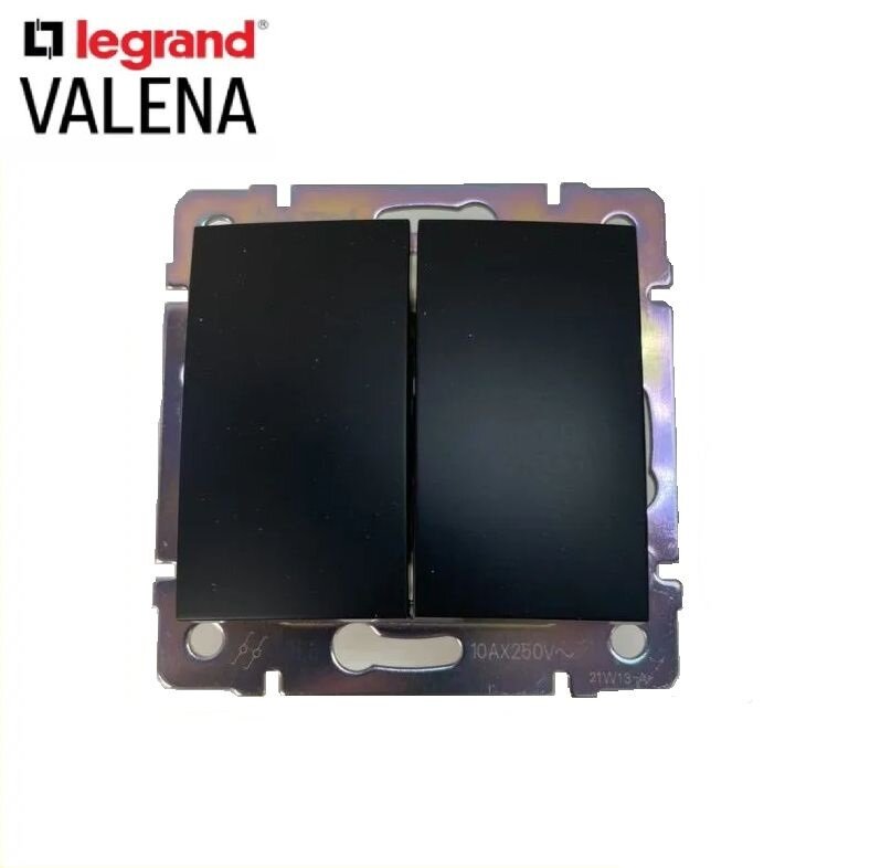 Выключатель Legrand Valena 0305, двухклавишный, скрытый монтаж, IP20