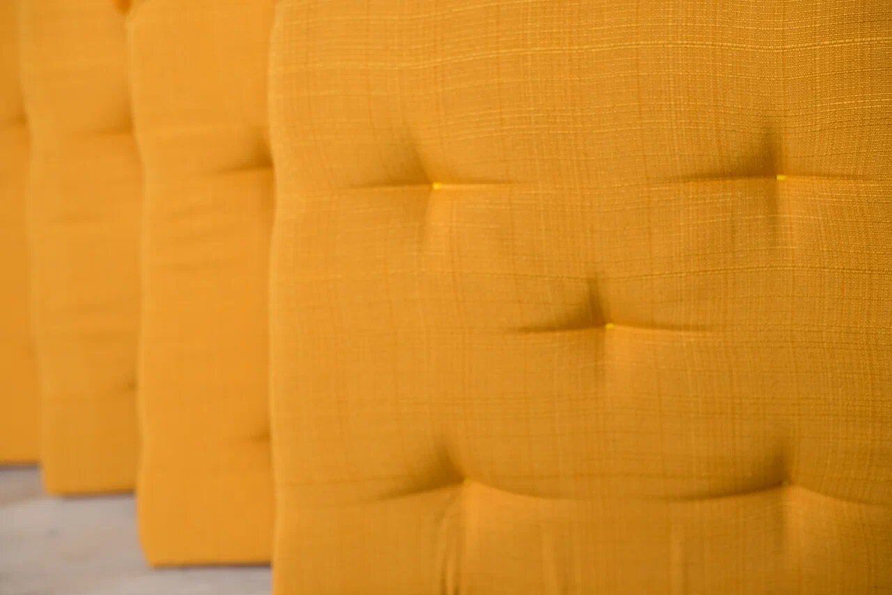 Комплект подушек на стул  41/35x40x4 (4 шт) горчичный 100% пэ