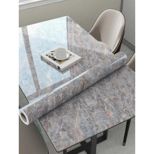 Виниловые обои защитные моющиеся от жира и царапин, мраморные для декора дверей 3м*60см. Самоклеющиася водостойкая поверхность для кухни, мебели, столешницы. Пленка универсальная разноцветная. PonyLand