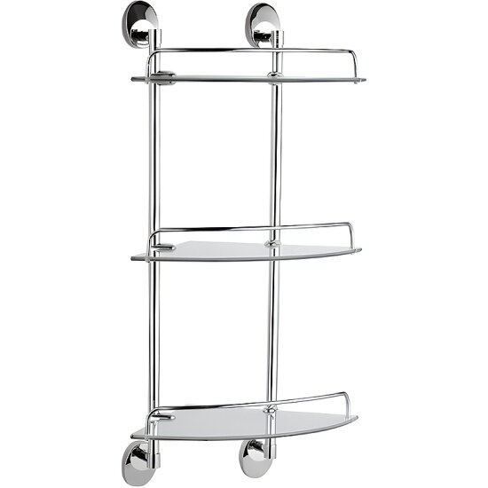 Полка стеклянная Haiba угловая хром (HB1607-3)