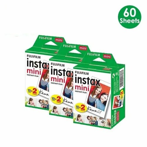 Fujifilm Instax Mini Film White Edge 10-100 листов фотобумаги для FUJI Instant Photo Camera Mini 12 11 Mini 9 8 7s Evo 60 Sheets 7390₽