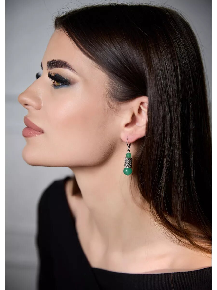 Серьги Вербица, размер 45 мм, серебряный — фото 1