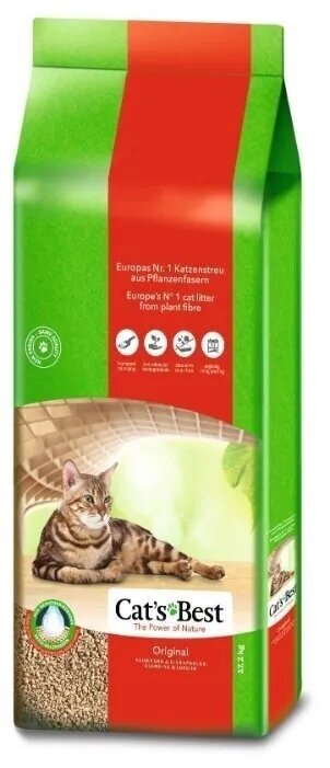 Cat's Best Original Наполнитель комкующийся древесный Без запаха 17.2кг/40л