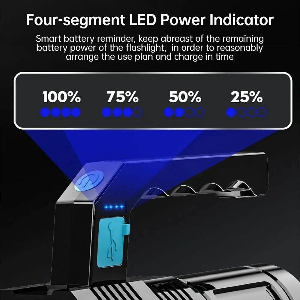 USB Фонарь 4 светодиода + боковая COB панель с ручкой — фото 1