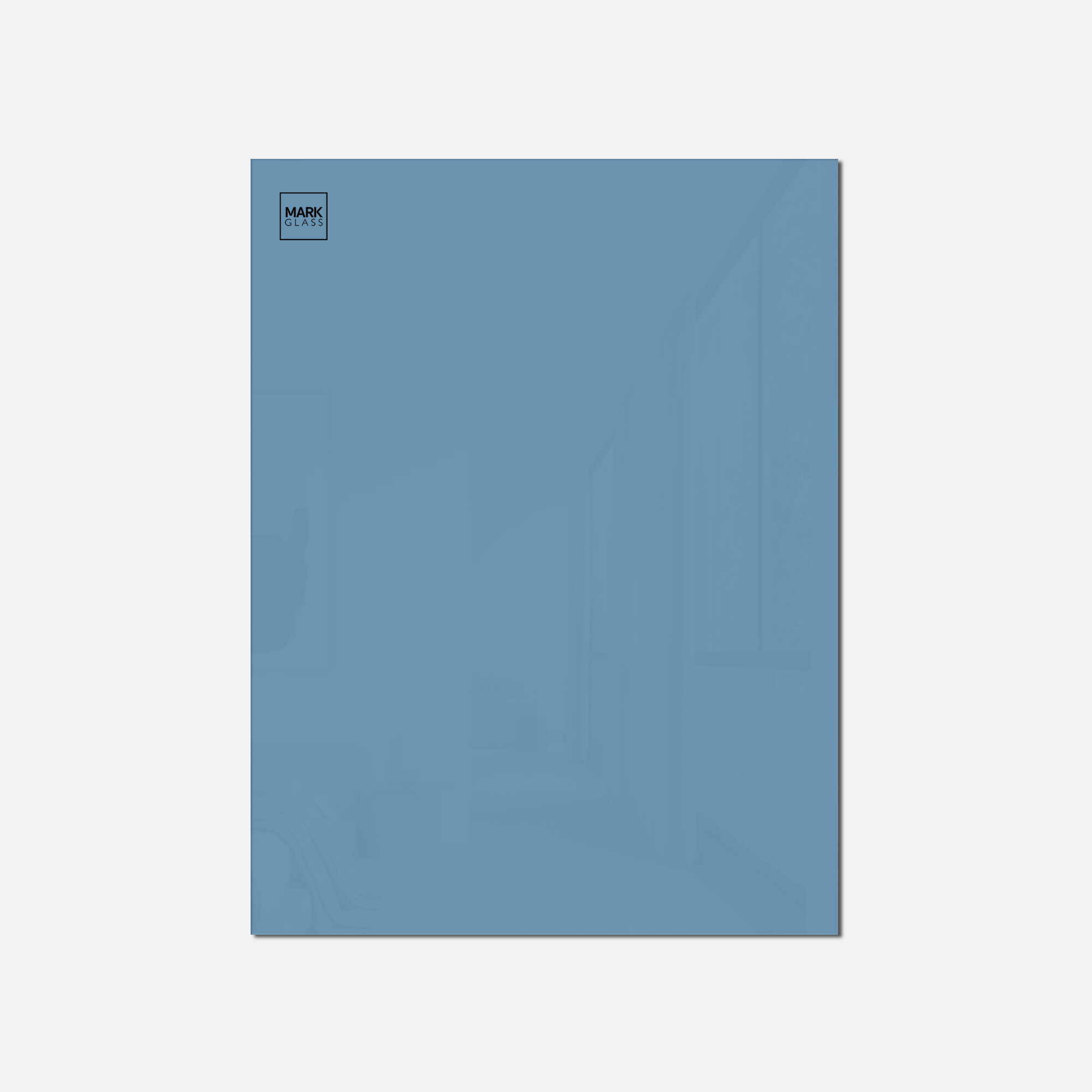 Стеклянная магнитно-маркерная доска 45х60 см, цвет светло-голубой, ral 5024