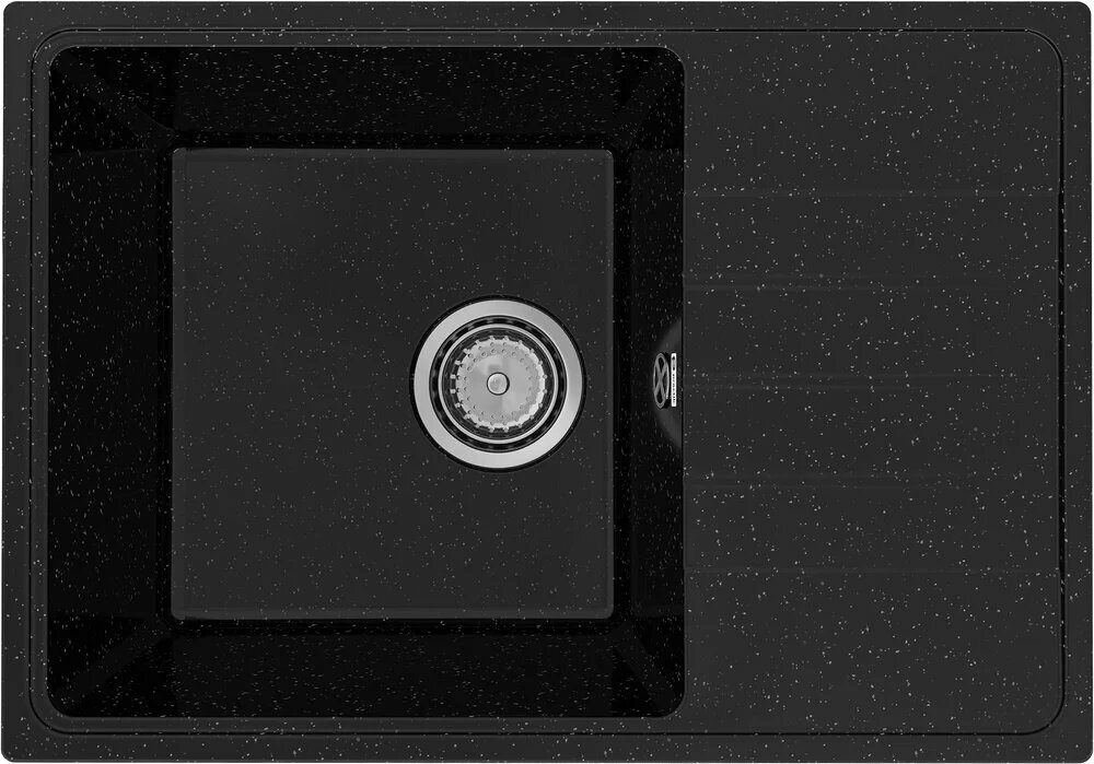 Мойка кухонная Practik PR-M 600-004 прямоугольная 60x42 с крылом черная российская