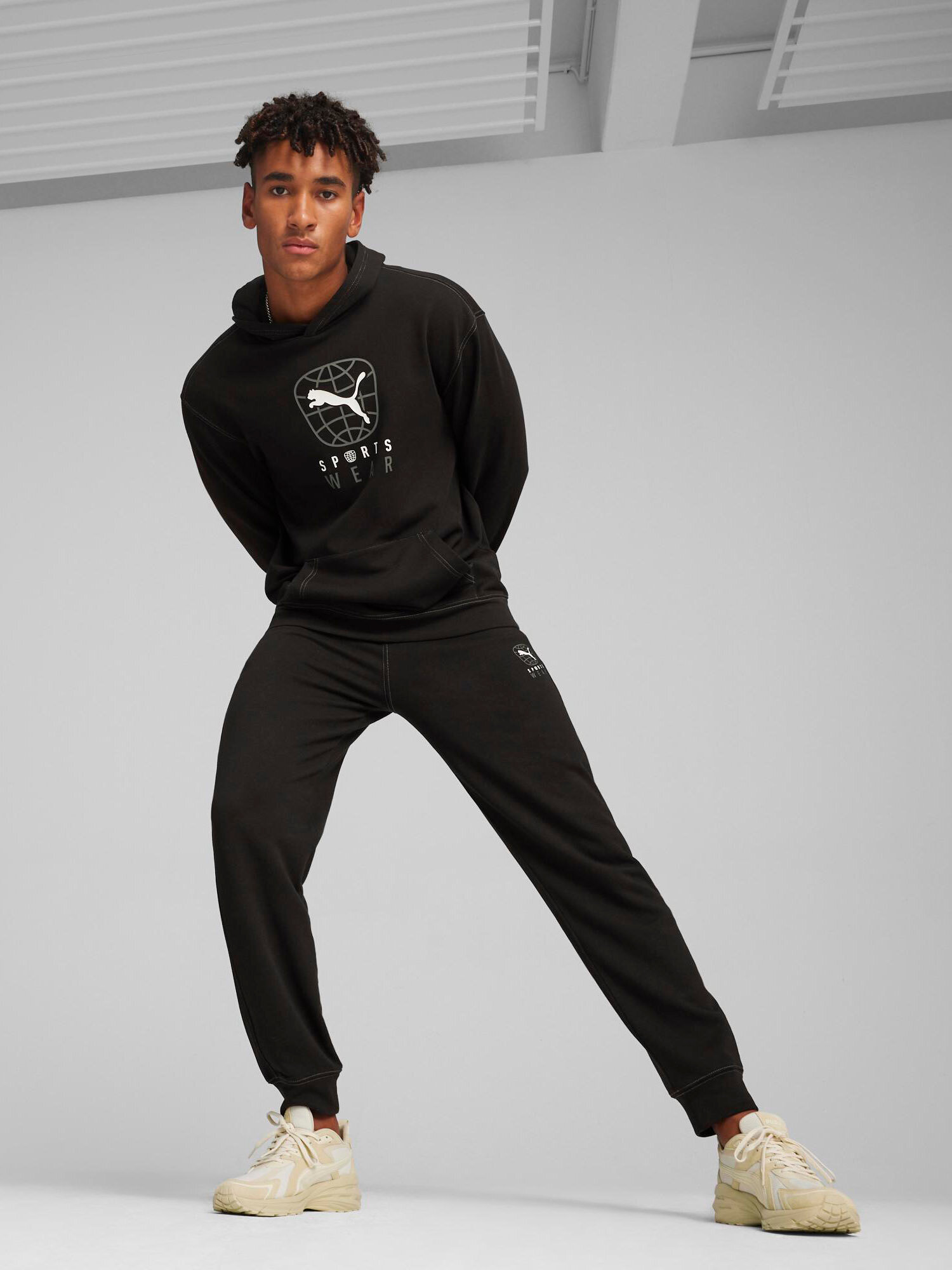 Худи спортивное PUMA, размер L, , черный — фото 1