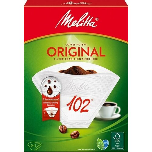 Фильтры для кофе 102 Melitta Original 80 шт. (Из Финляндии) фильтры для кофе dankat 102 для капельных кофеварок размер 2