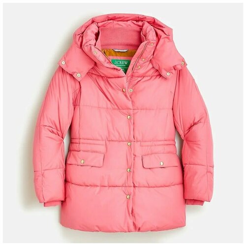 куртка  J.Crew, демисезон/зима, оверсайз, подкладка, размер S, розовый