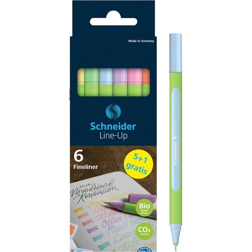 Schneider Набор капиллярных ручек Schneider Line-Up Pastel 06цв, 0,4мм, картон. упаковка, европодвес