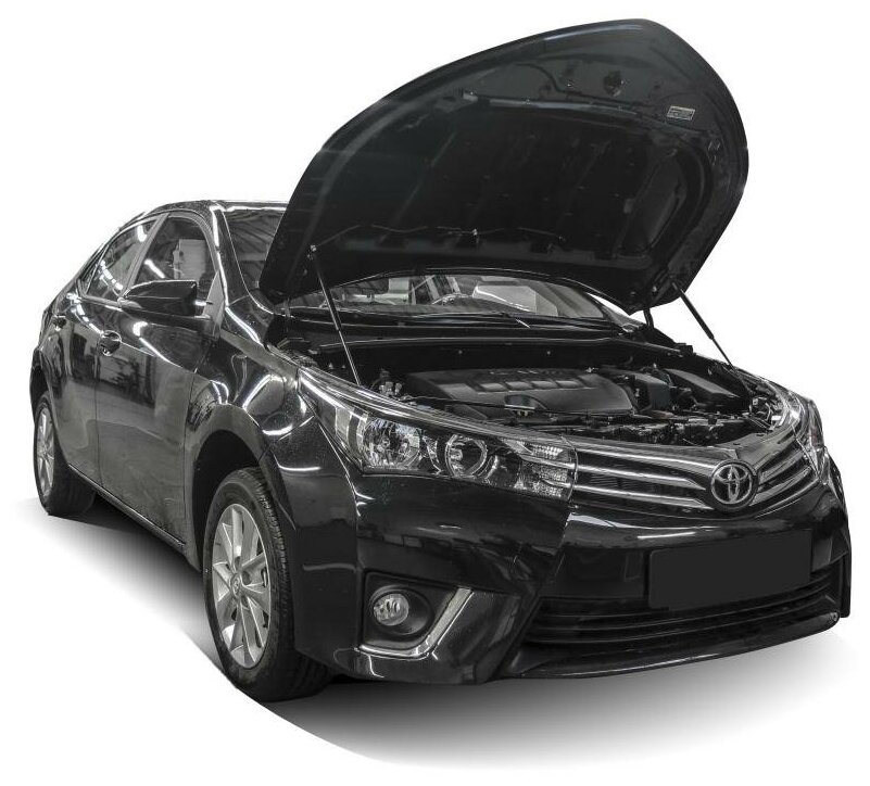 Для Toyota Corolla (Тойота Королла) XI E160 E170 2012-2018 Газовые упоры (амортизаторы) капота АвтоУпор (UTOCOR013)