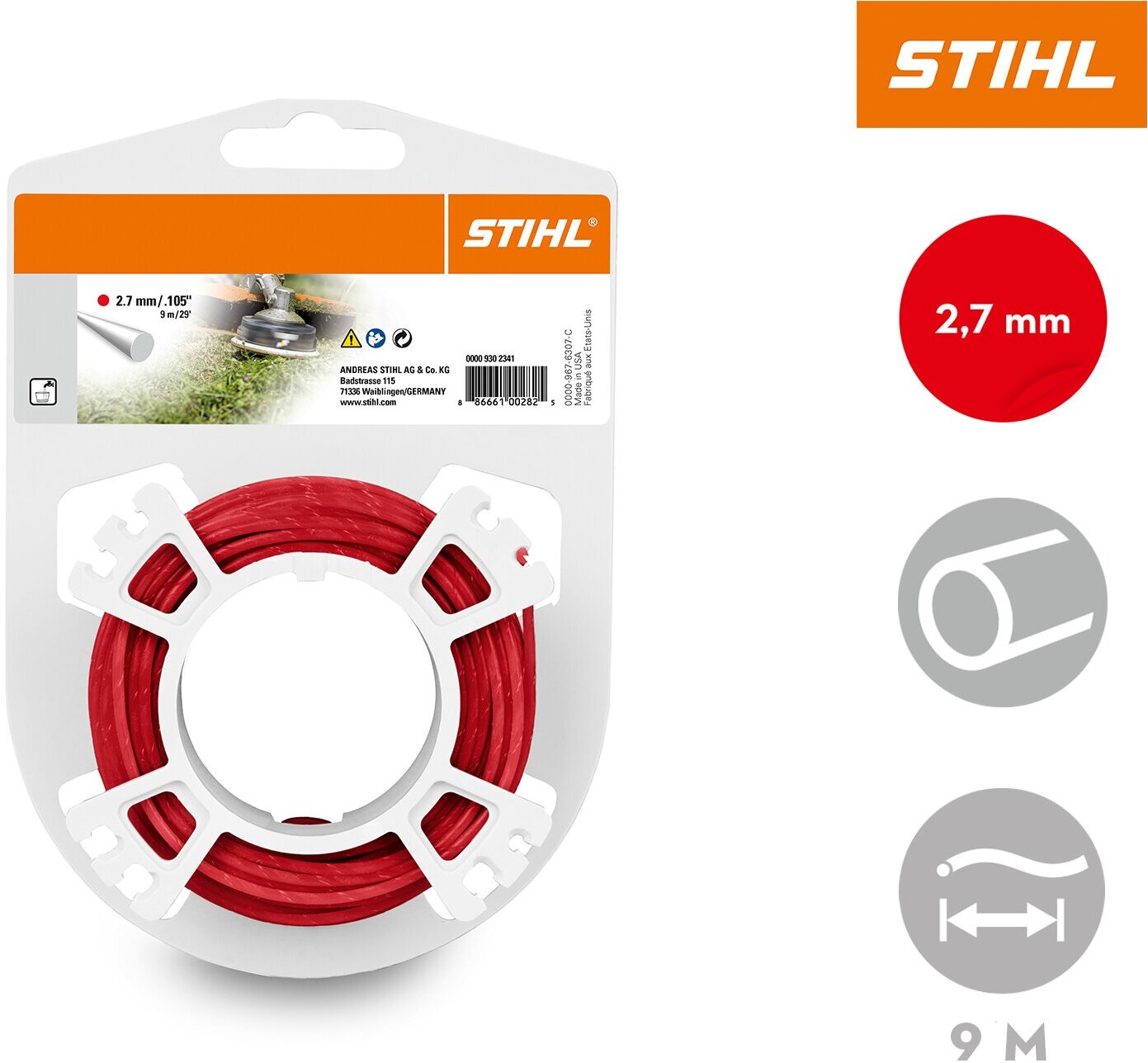 Леска для триммеров STIHL 00009302422