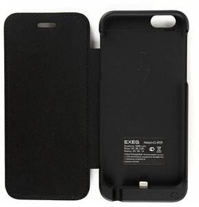 Чехол-аккумулятор EXEQ HelpinG-iF09, черный (iPhone 6, 3300 мАч, флип-кейс)