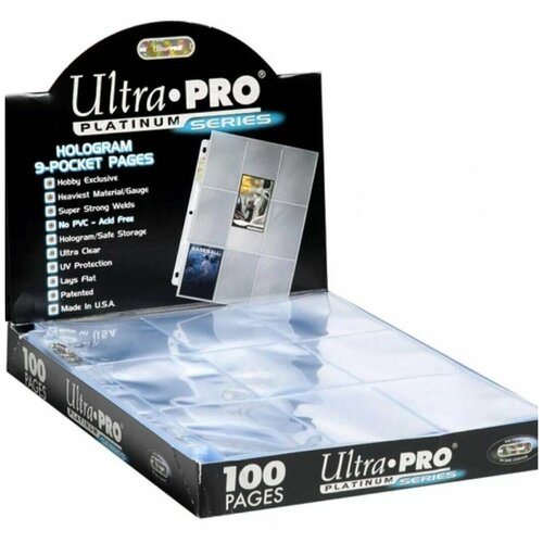 100 Листов Ultra Pro Platinum 3x3 (9 ячеек) для хранения любых коллекционных карточек