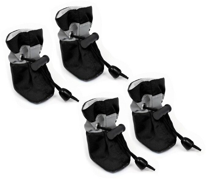 Ботинки для собак "Уют" с утяжкой, набор 4 шт, размер 3 (4, 5 х 3, 5 см), чёрные - фотография № 7
