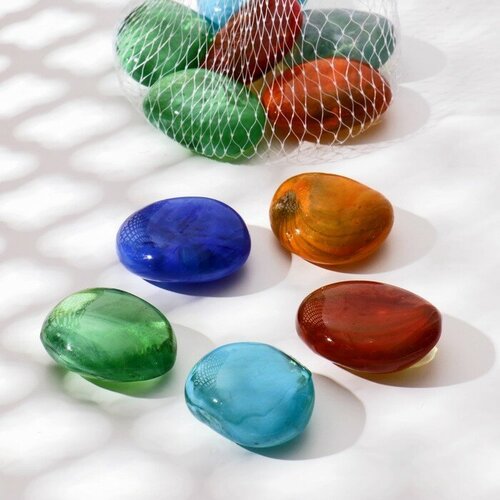 Декор стекло Камень плоский, овал (240-250 гр 10 шт) микс декор laparetэффект камень