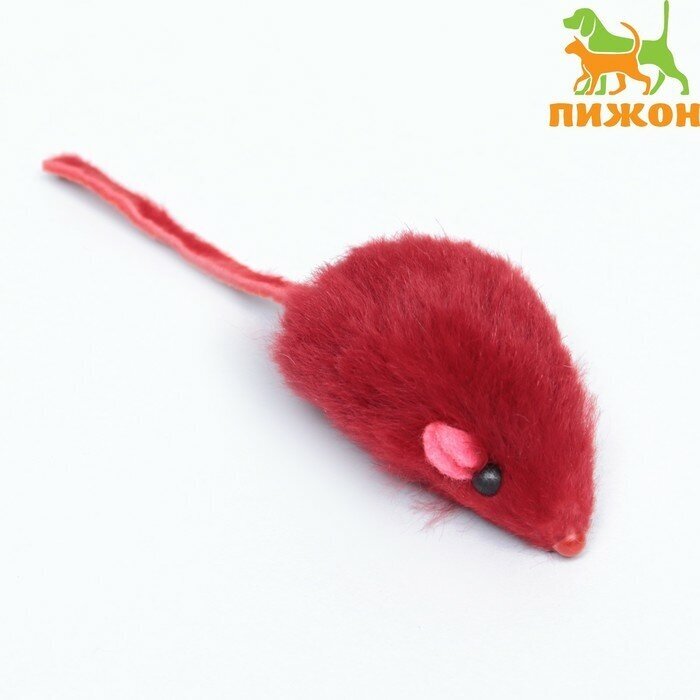 Игрушка для кошек "Мышь малая" цветная, 5 см, микс цветов, Пижон - фотография № 6