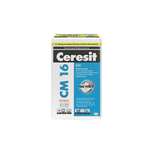 Ceresit CM 16 Flex Эластичный клей для всех видов плитки, 25 кг клей ceresit cm16 эластичный 5 кг