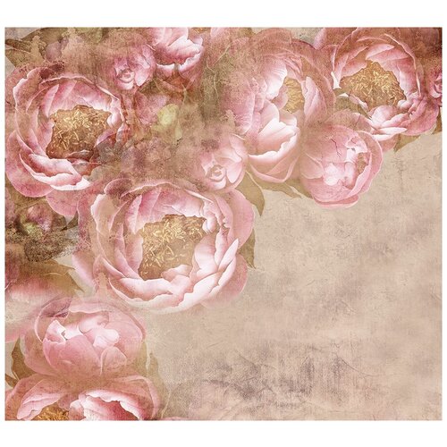 Фотообои флизелиновые Fotooboikin Пионы на бежевом фоне 300х270 ШхВ 4851₽