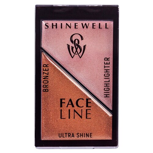 Shinewell Моделирующий набор (кремовый хайлайтер + бронзер) Highlighter bronzer palette beauty fox набор born to sparkle бронзер хайлайтер и бьюти блендер тон 2