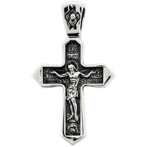 Православный нательный крест из серебра Распятие Христово Serebromag