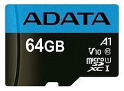 Карта памяти ADATA Premier microSDXC V10 A1 Class10 64+SDadaper 64GB