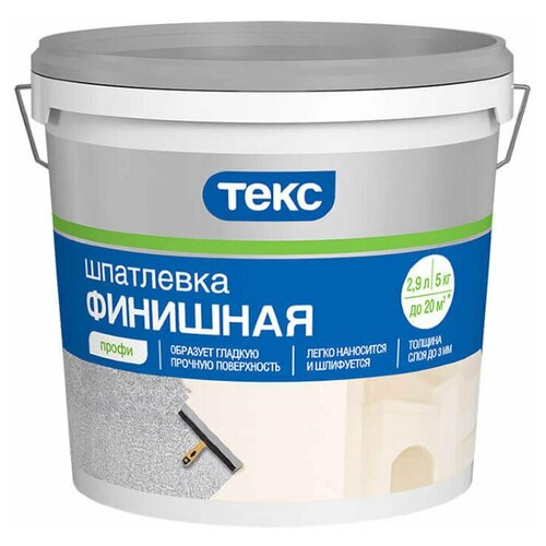 Шпатлевка ТЕКС финишная Профи, белый, 5 кг