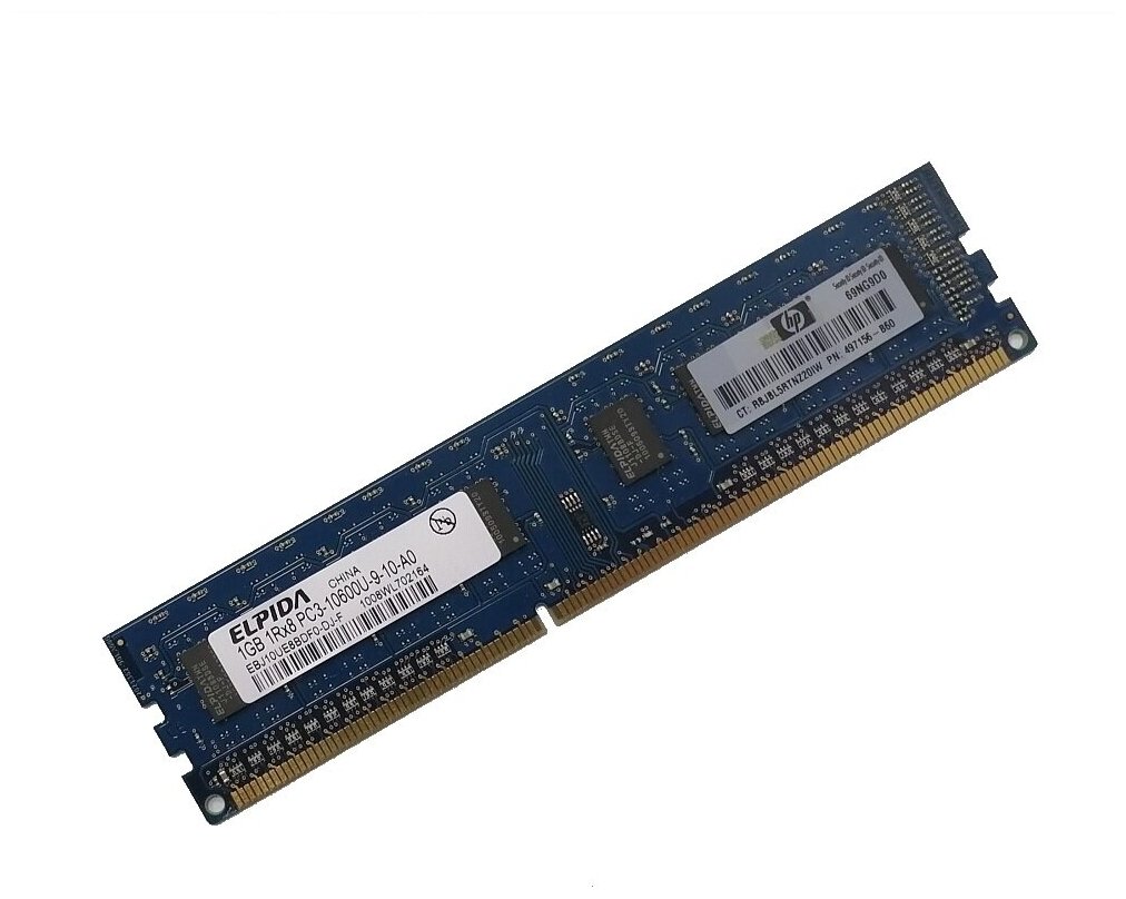 ОЗУ Dimm 1Gb PC3-10600(1333)DDR3 Elpida EBJ10UE8BDF0-DJ-F