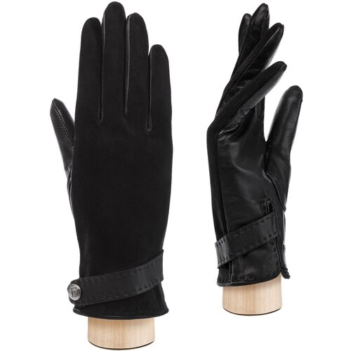 фото Перчатки eleganzza зимние, натуральная кожа, подкладка, размер 8,5, черный