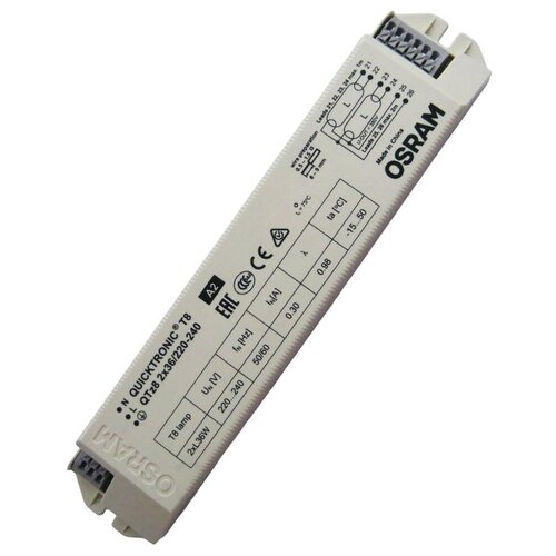 лампа светодиодная osram substitube basic т8 g13 9 вт 6500 к 800 лм линейная Аппарат пускорегулирующий электронный (ЭПРА) QTZ8 2х36/220-240