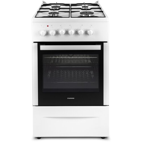 Плита Комбинированная Starwind KB303 белый стеклянная крышка реш сталь 2824200₽