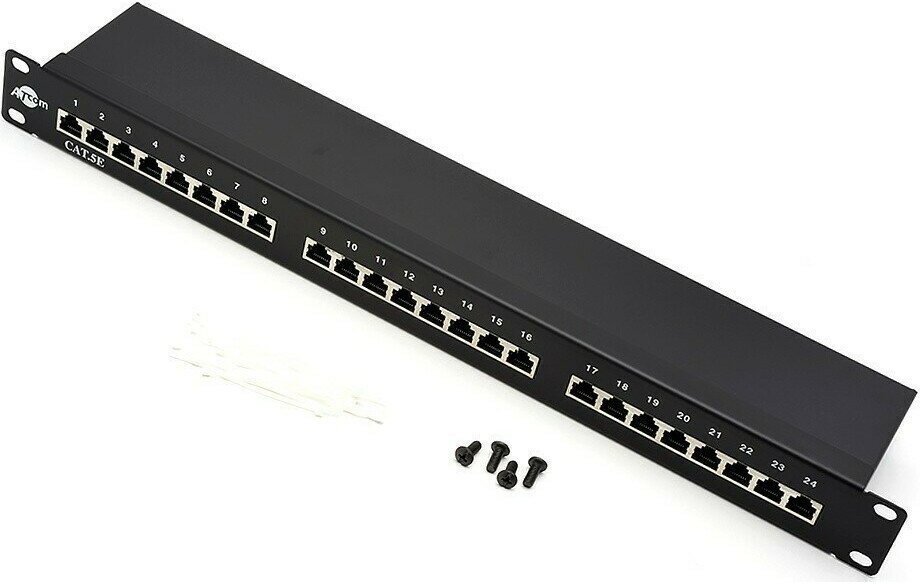 Аксессуар Atcom Патч-панель 19" 24хRJ45 FTP 1U cat.5е (организатор)