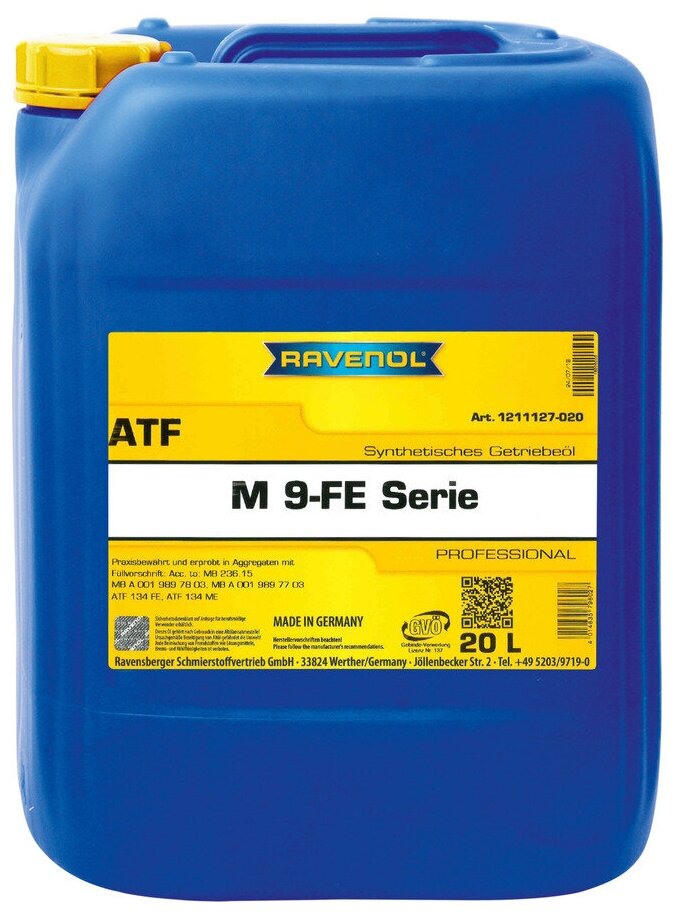 Трансмиссионное масло RAVENOL ATF M 9FE-Serie (20л) new