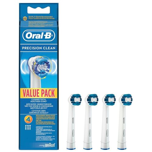 Cменные насадки для электрической зубной щетки Oral-B Precision Clean (4 шт.) насадки для зубных щеток precision clean 4 шт