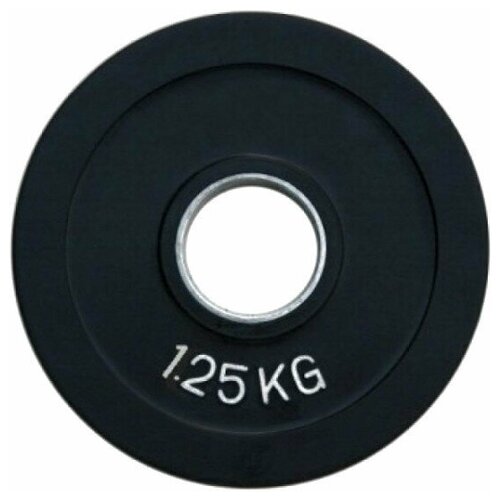 фото Диск олимпийский обрезиненный fitnessport черный 1.25кг. rcp18-1.25